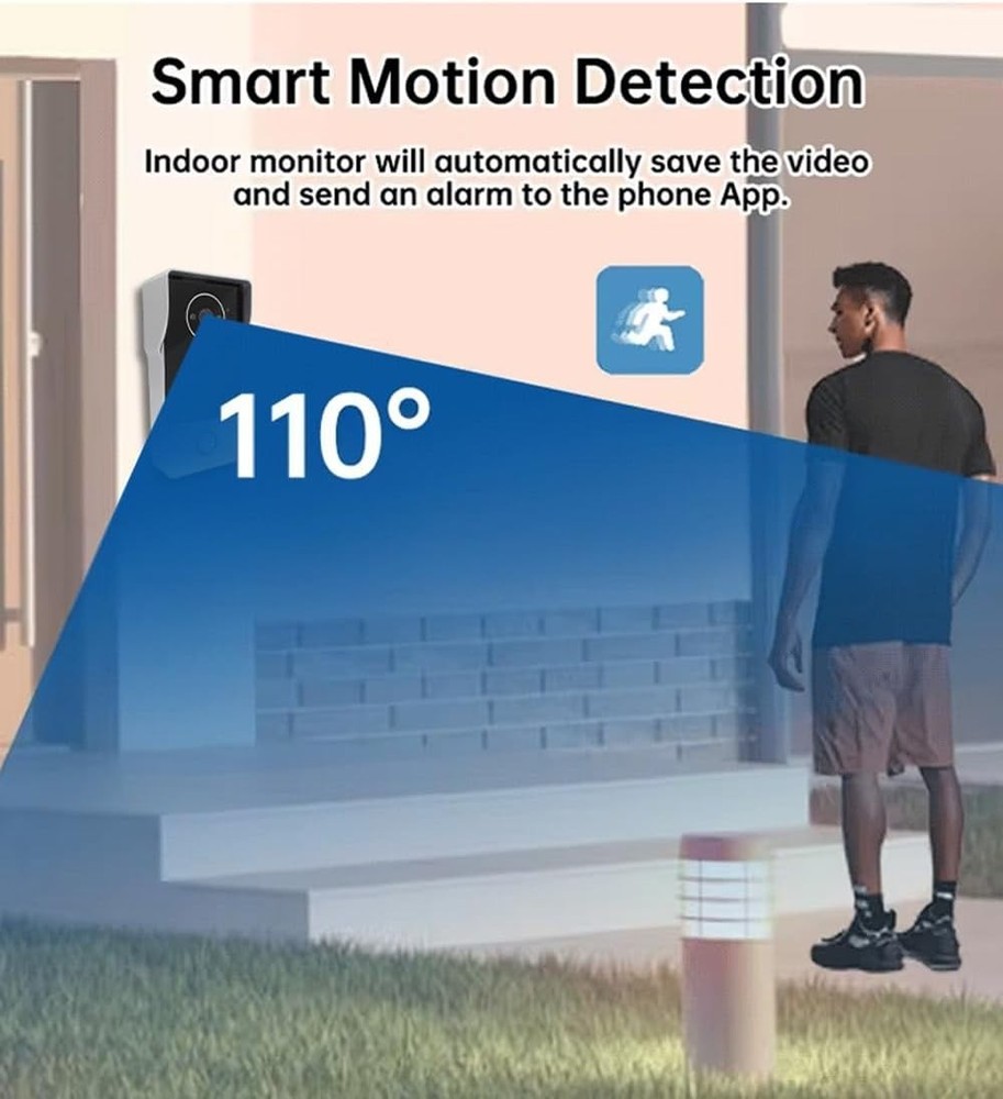 2-Wire Video Intercom System,WiFi Doorbell Camera Security Video Intercom,7 Inch