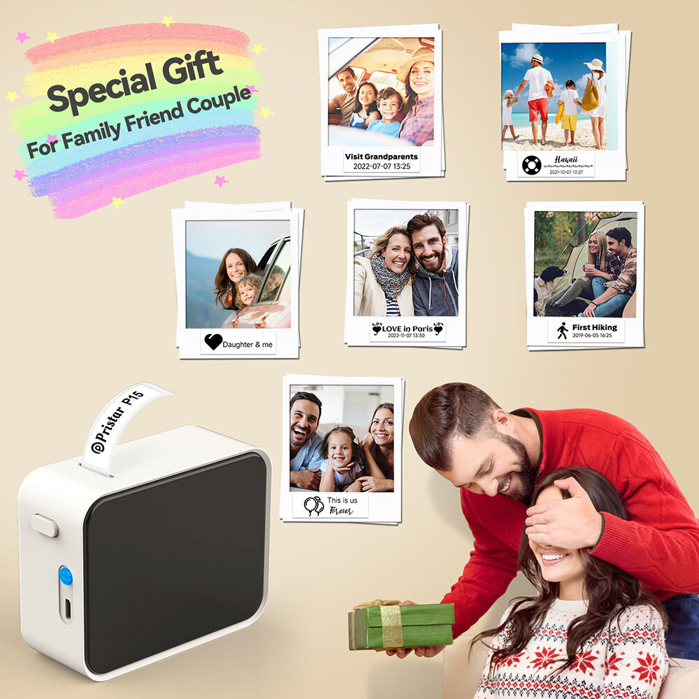 Pristar Bluetooth Label Maker Machine Portable Wireless Thermal Sticker Printer