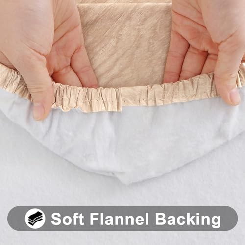 Rectangle Table Cloth Cover, Waterproof Elastic 72" x 30" (Rectangular) Beige