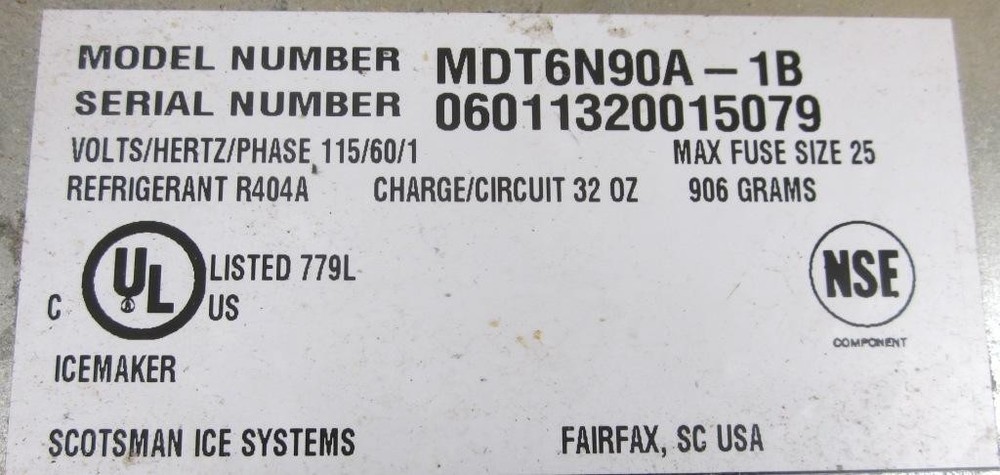 Scotsman 02-2582-01 Ice Machine Grill