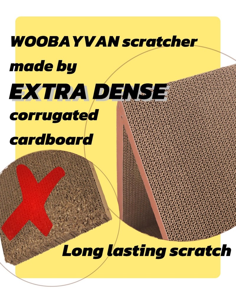 Cat Scratcher Cat Scratching Board - Foldable - Triangle, 6 Usable Sides Scra...