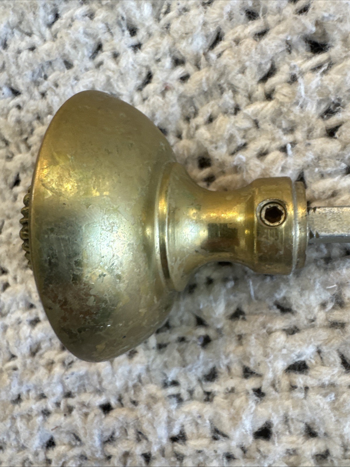 Lot 3psc VNT Ornate Solid Brass Door Knob, Portugal, Mid-Century, Floral Rosette