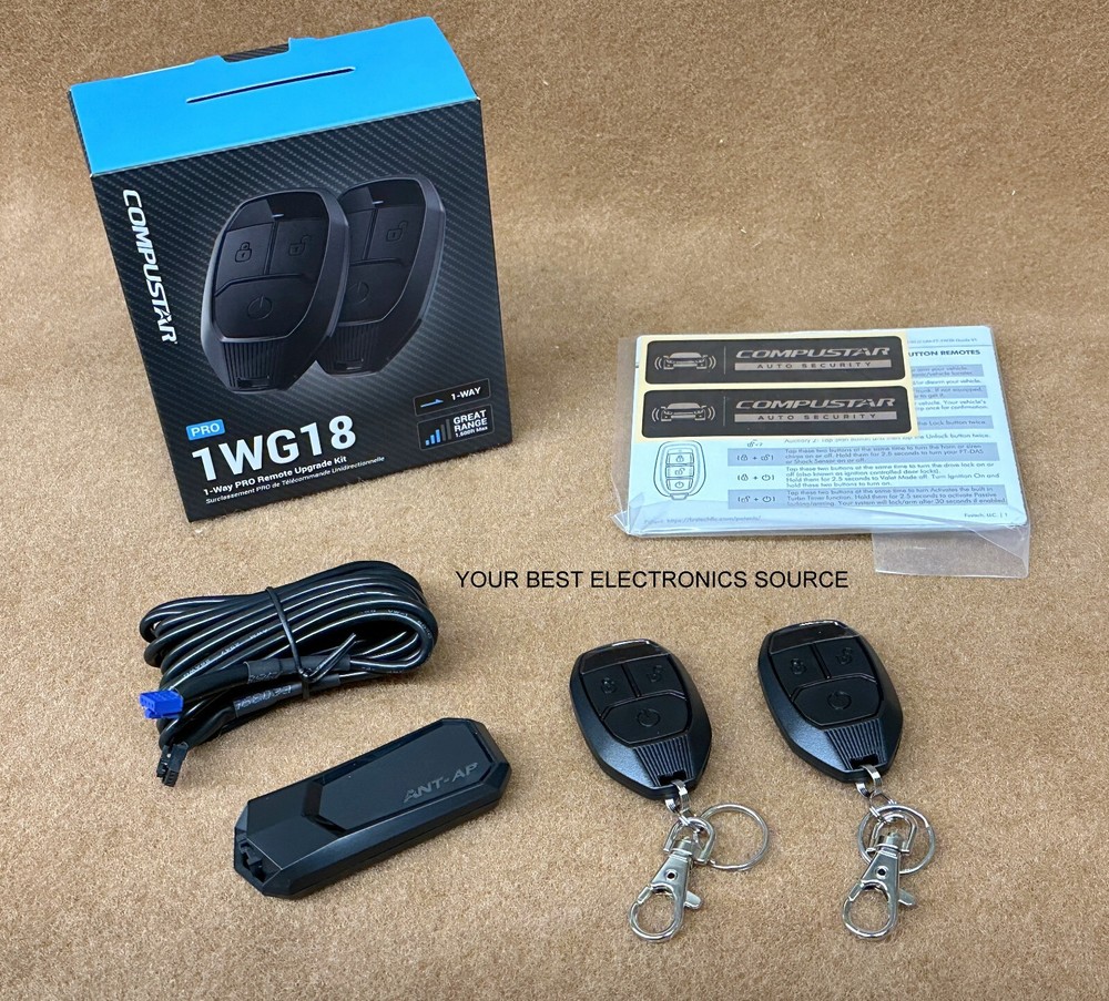 NEW Firstech/Compustar RF-P1WG18-AP 1-Way Remote Start KeyFob Kit, 1500 Ft Range
