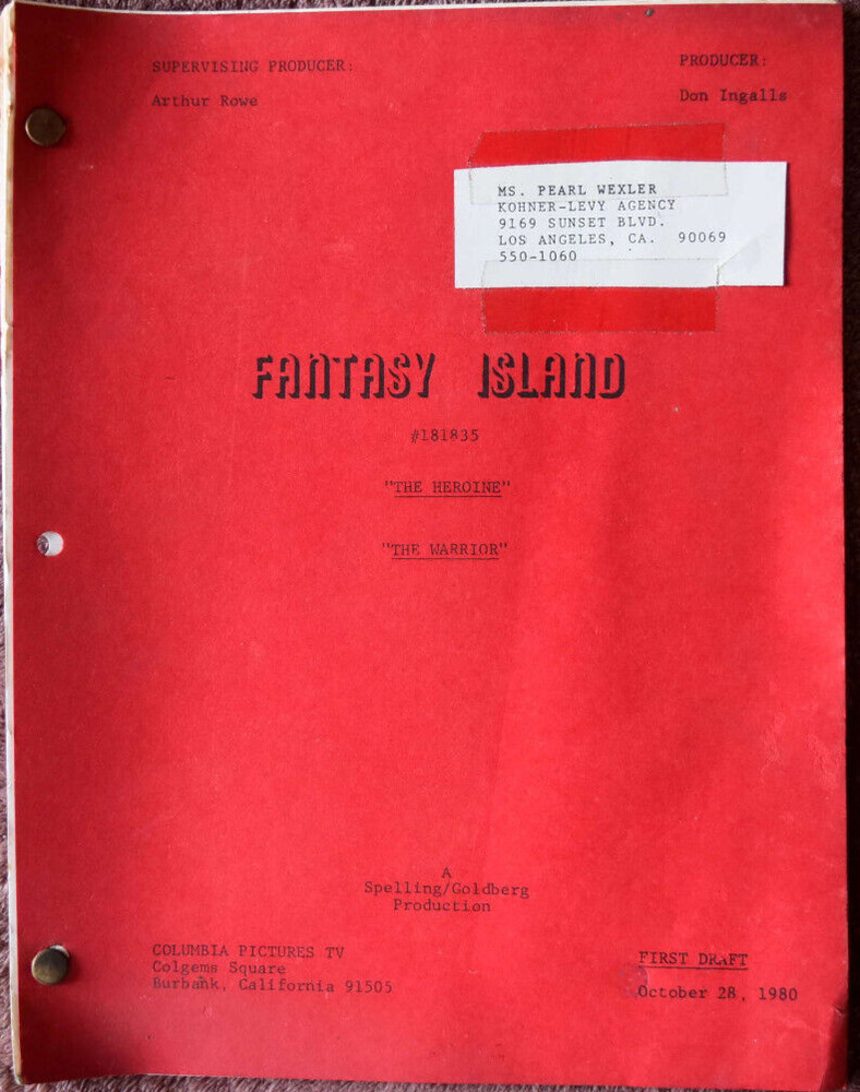 1980 Fantasy Island (The Warrior) Original First Draft Script Screenplay