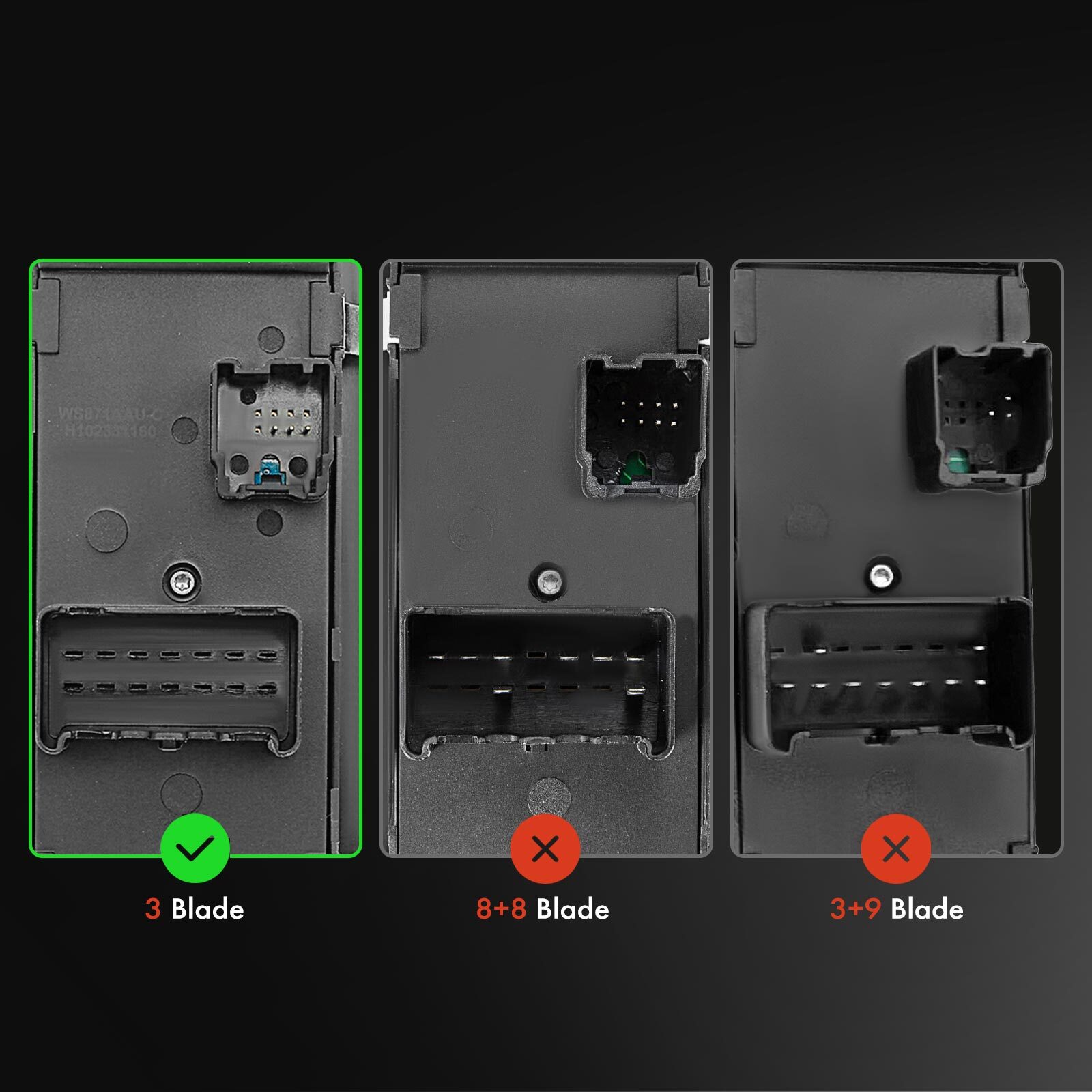 Power Window Switch for Chrysler Town & Country Dodge Grand Caravan Ram 3 Blade