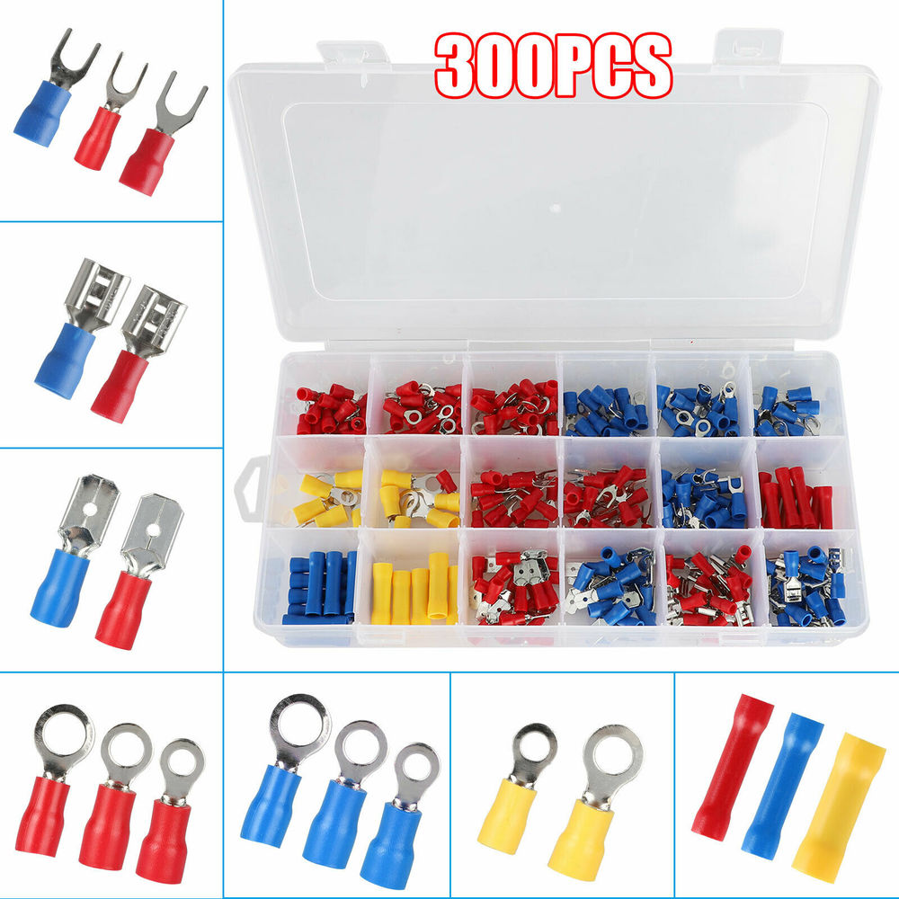 480PCS ELECTRICAL WIRE TERMINAL ASSORTMENT SET INSULATED CRIMP CONNECTORS SPADE