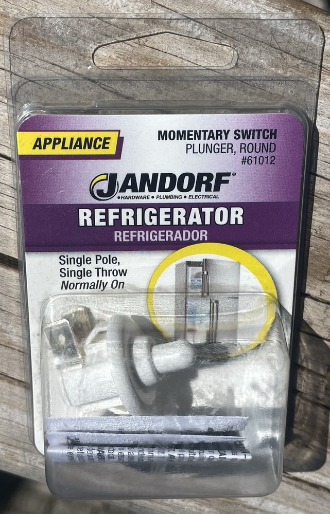 Jandorf Refrigerator Momentary Plunger Round SWITCH Single pole White 61012 E20