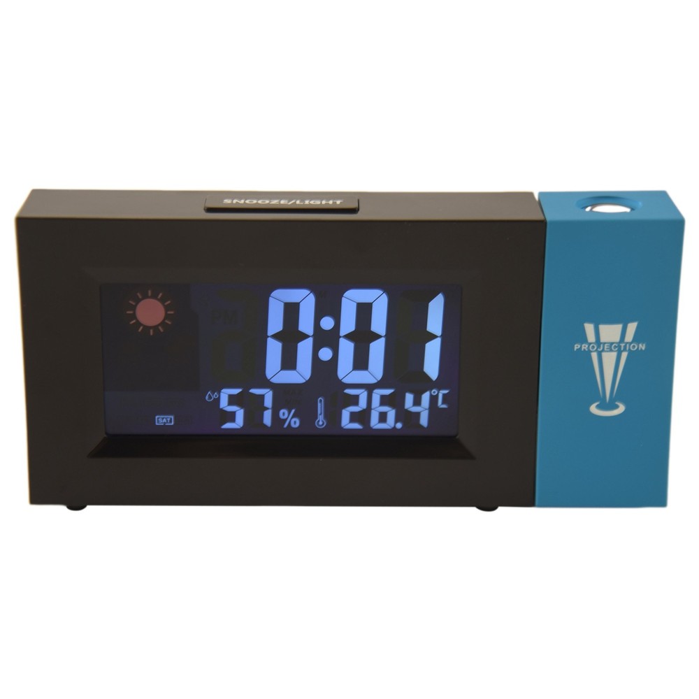 Projection Digital Alarm Clock Date Snooze Function Adjustable Angle9370