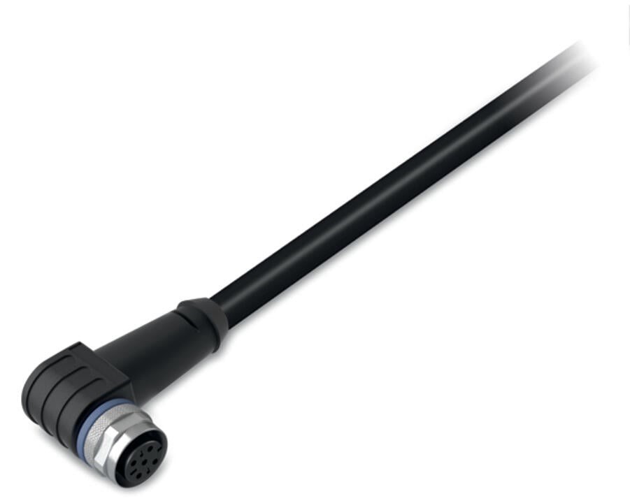 WAGO 756-5302/040-050 Sensor/Actuator cable; M12A socket; angled; 4-pole, 5 m