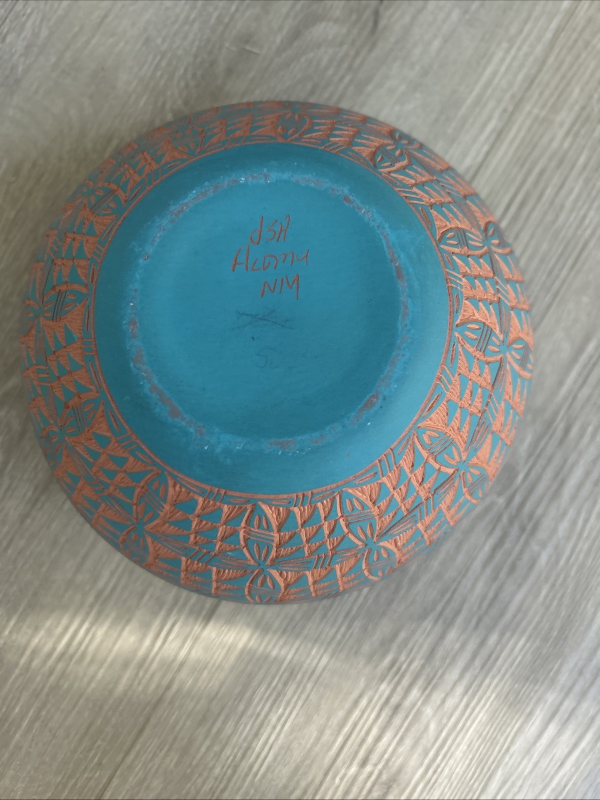 Acoma Etched Pottery Bowl Pot, New Mexico