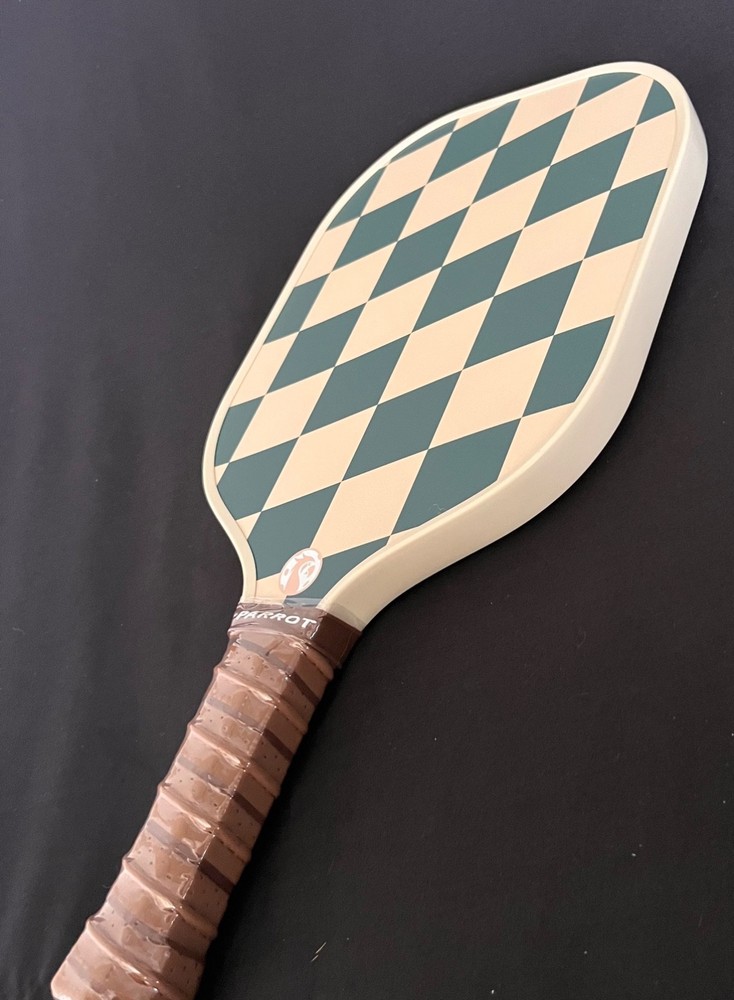 Parrot Pickleball Paddle Diamond Green  Checkered Pattern NEW