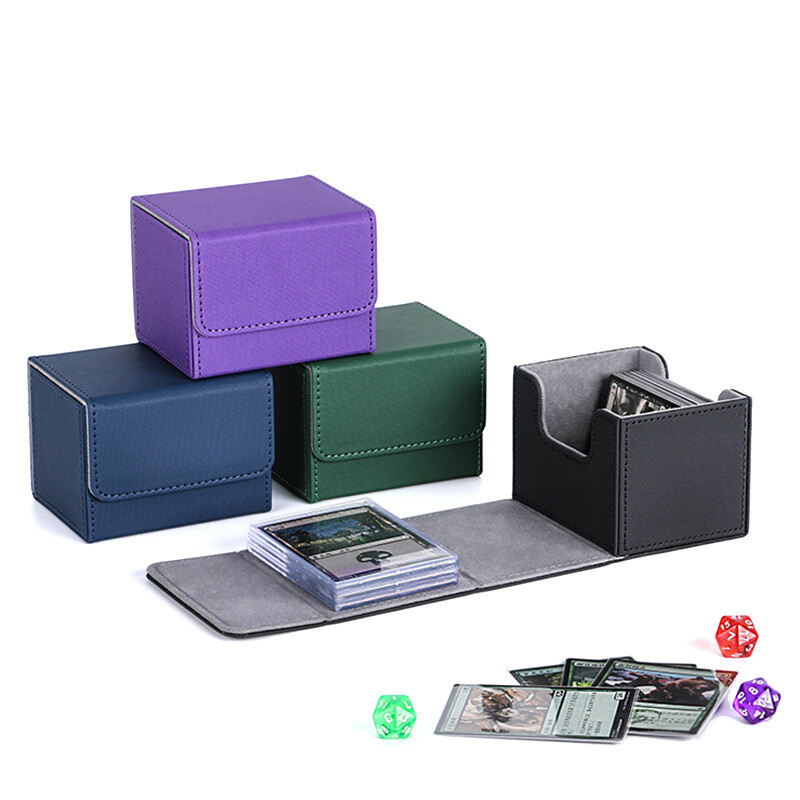 Trading Card Pure Color Leather Deck Box