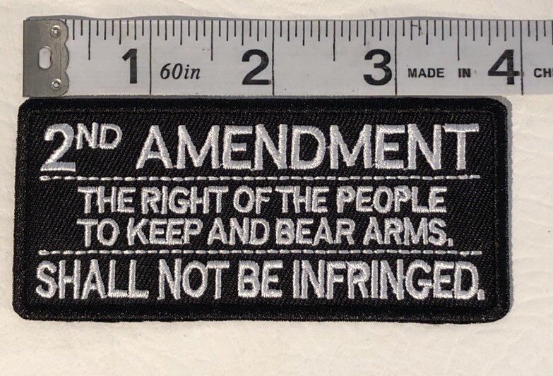 2nd Amendment Shall Not Be Infringed Tab Patch, Iron On / Sew On