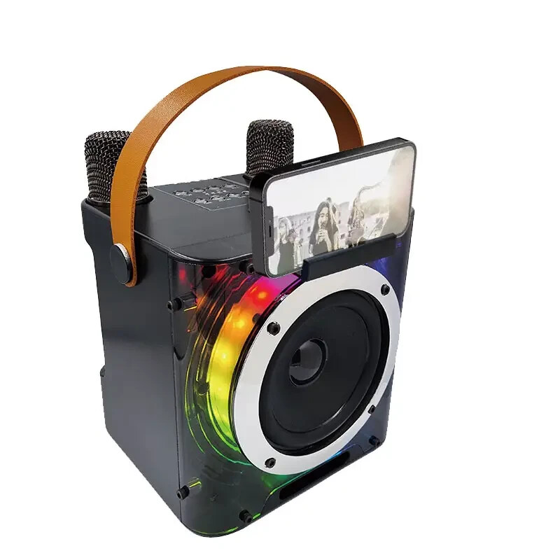 Karaoke Machine with 2 Wireless Microphones Portable Bluetooth 5.0 Speaker Light