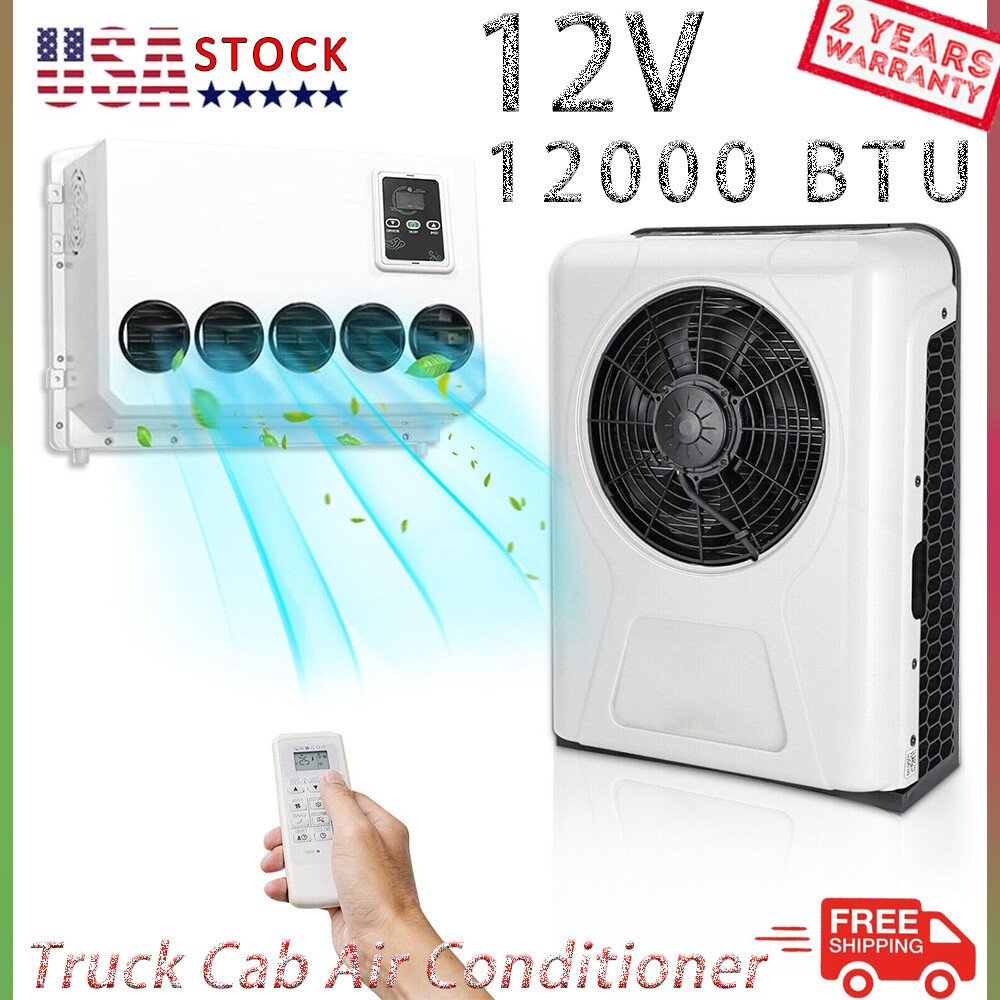 12V 12000BTU Truck Cab Air Conditioner Split A/C For Semi Trucks RV Caravan Vans