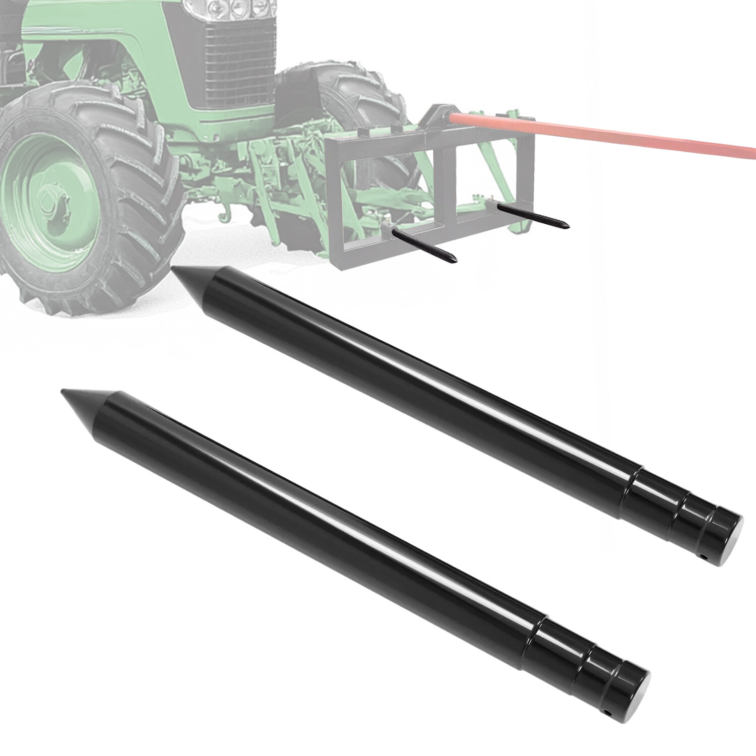 2PK 17" Hay Bale Spear Stabilizer for Skid Steer Mount Plate for Tractor
