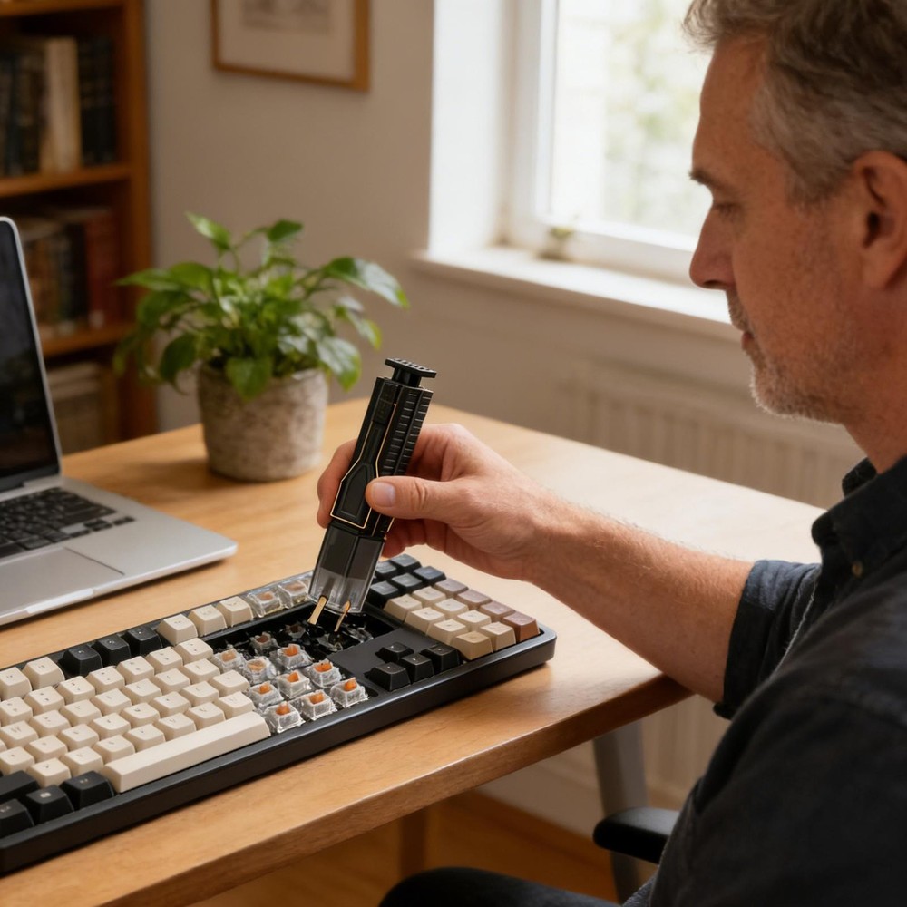 Keyboard Puller 2 in 1 Maintenance Tools with 4-Claw Grip Keycap