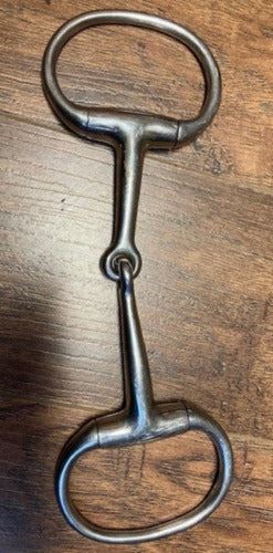 GENTLY USED- Centaur Stainless Steel Medium Weight Eggbutt Snaffle Bit 5"