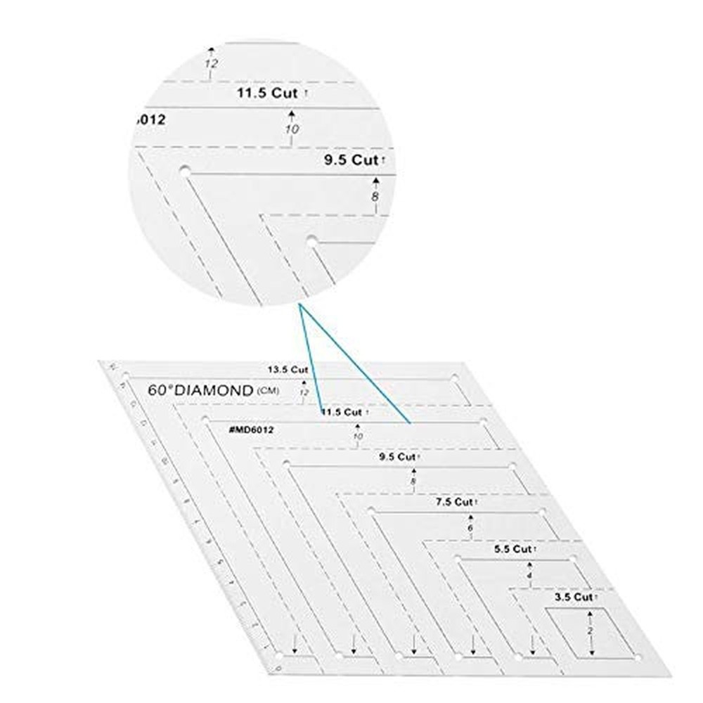 ERIOKK 5Pcs Creative Grids Quilting Templates Set,Drafting Triangles 45 60 De...