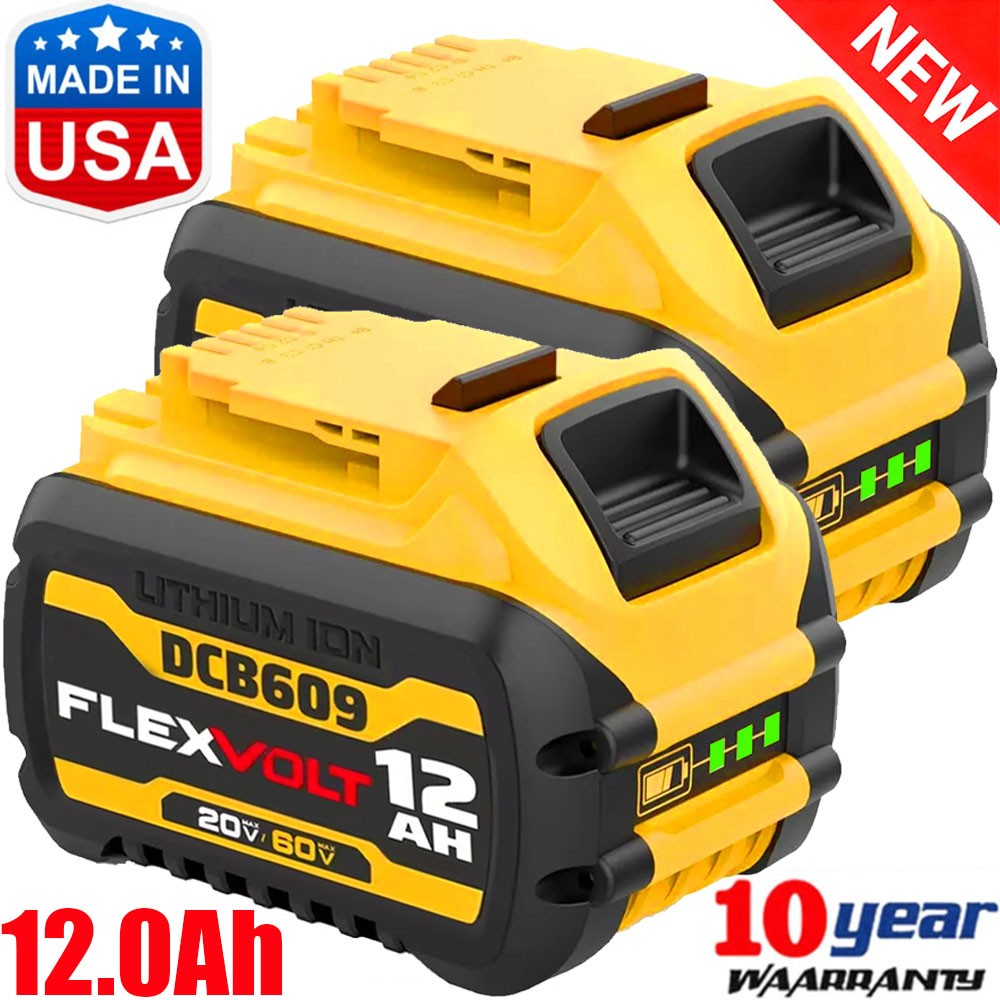 2Pack 12.0AH For DEWALT DCB612 20V/60V MAX FLEXVOLT Lithium-Ion Battery DCB609-2