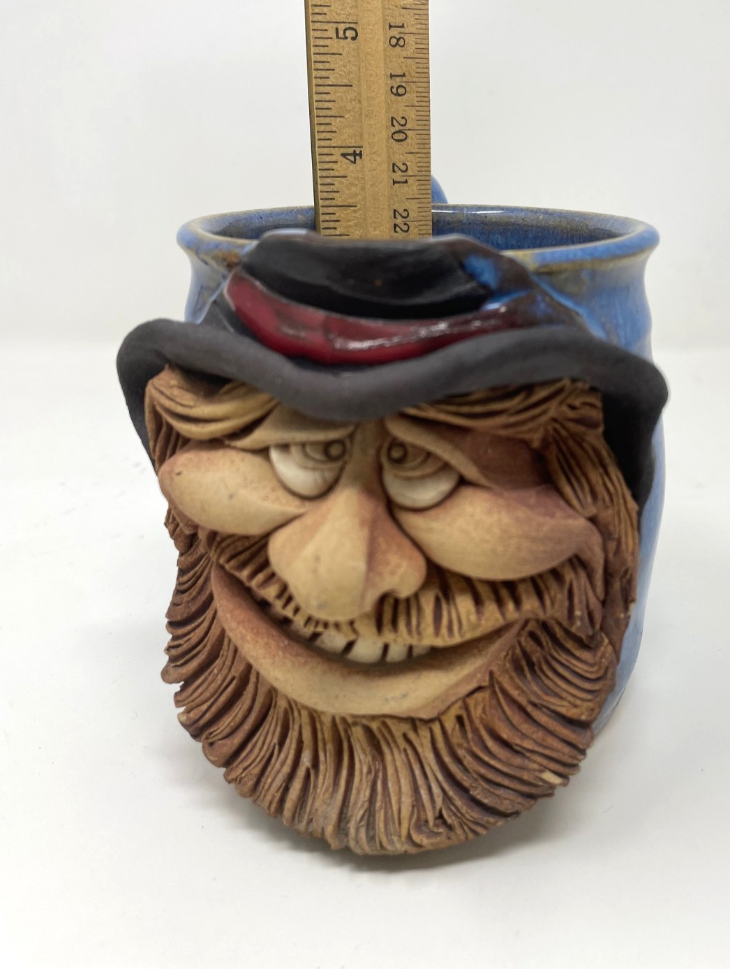 Coffee Tea Mug Cup Vintage 3D Ugly Face Stoneware Face and Hat