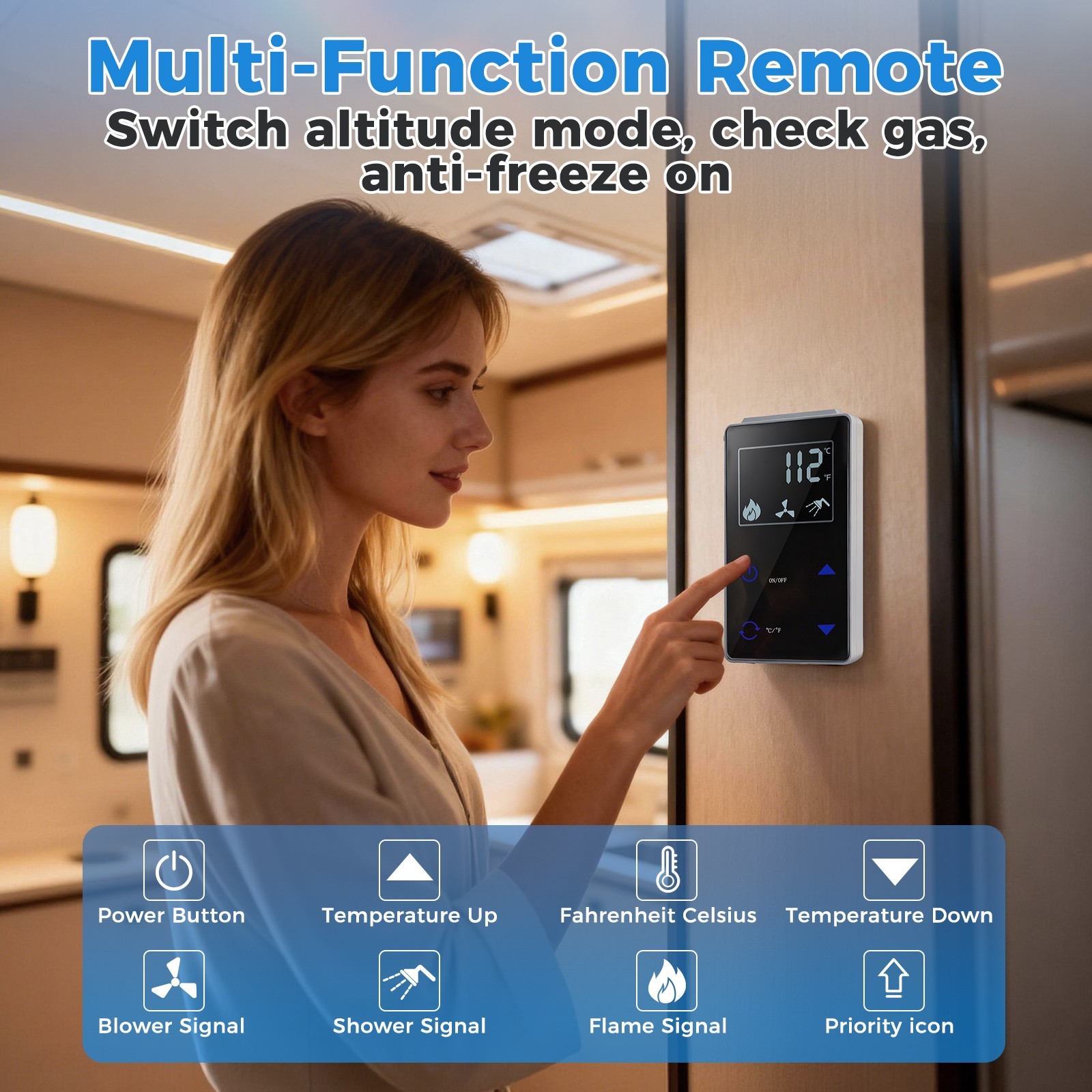 RV Tankless Water Heater Propane Gas Camper 65000BTU Smart Temperature Control