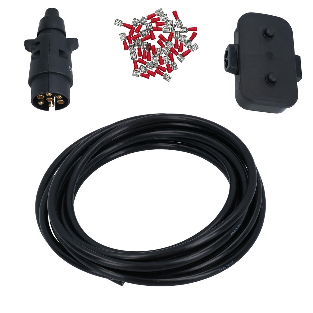Trailer Light Electrics Rewire Kit Plug, Junction Box, 10m Cable Wire Terminals