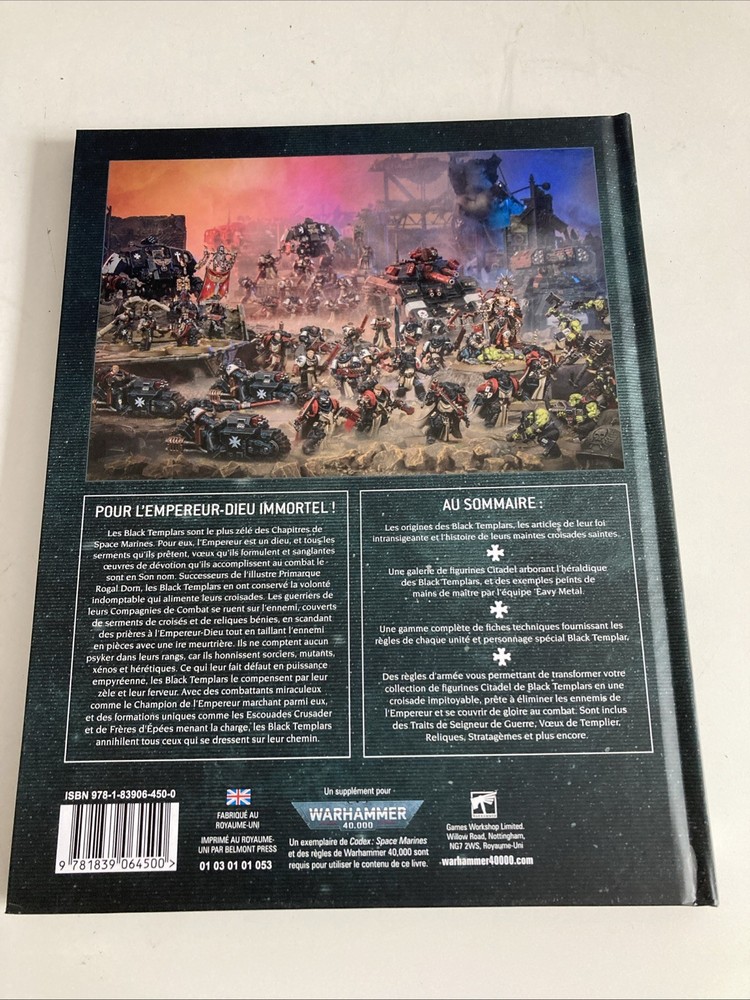 Warhammer 40K Black Templars Codex Supplement Hardback Book New Not Sealed