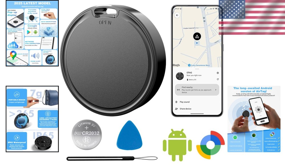 Waterproof Android Tags with Loud Alerts - 2 Battery for Everyday Use