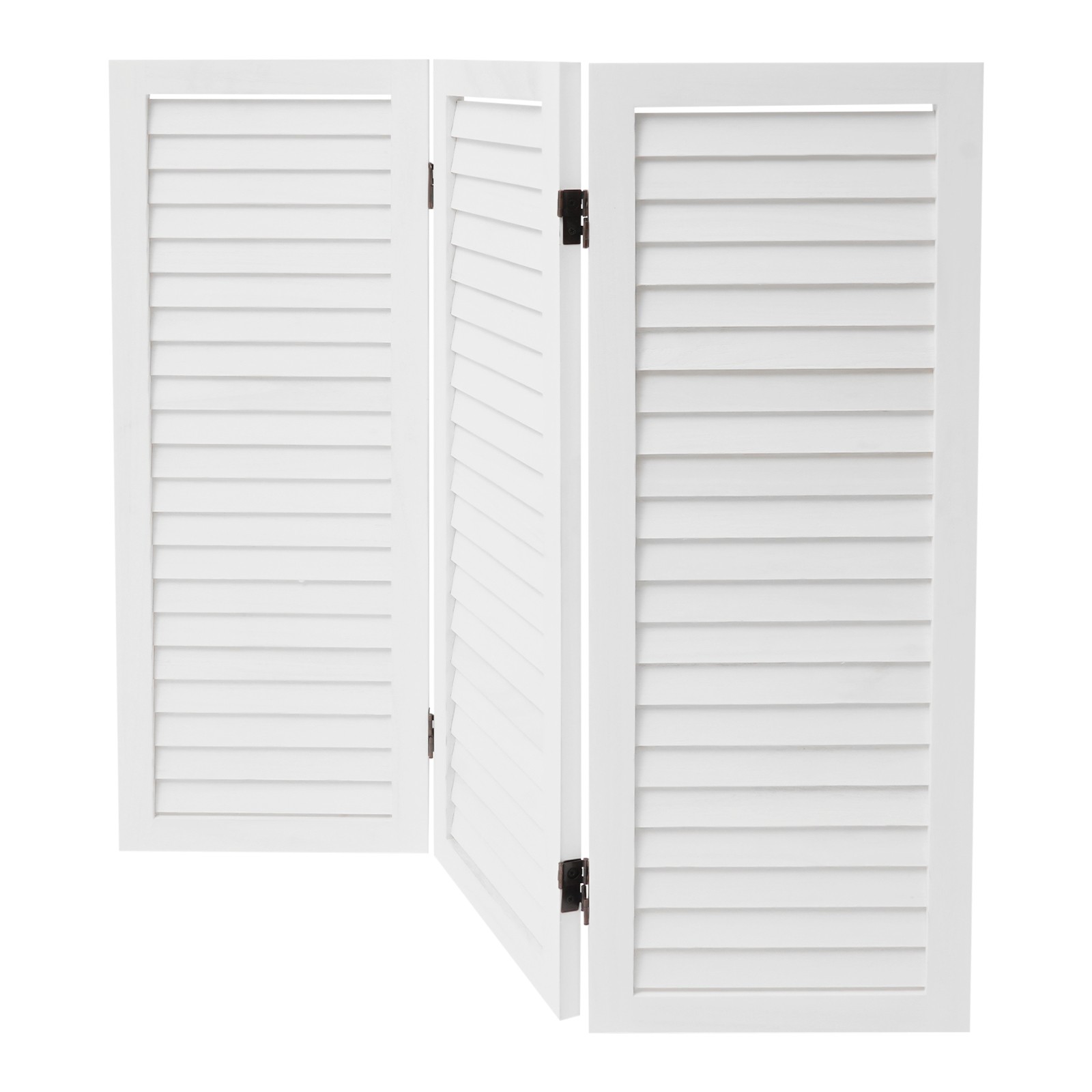 3-Panel Folding Room Divider Indoor Wooden Wall Separation Privacy Screen White