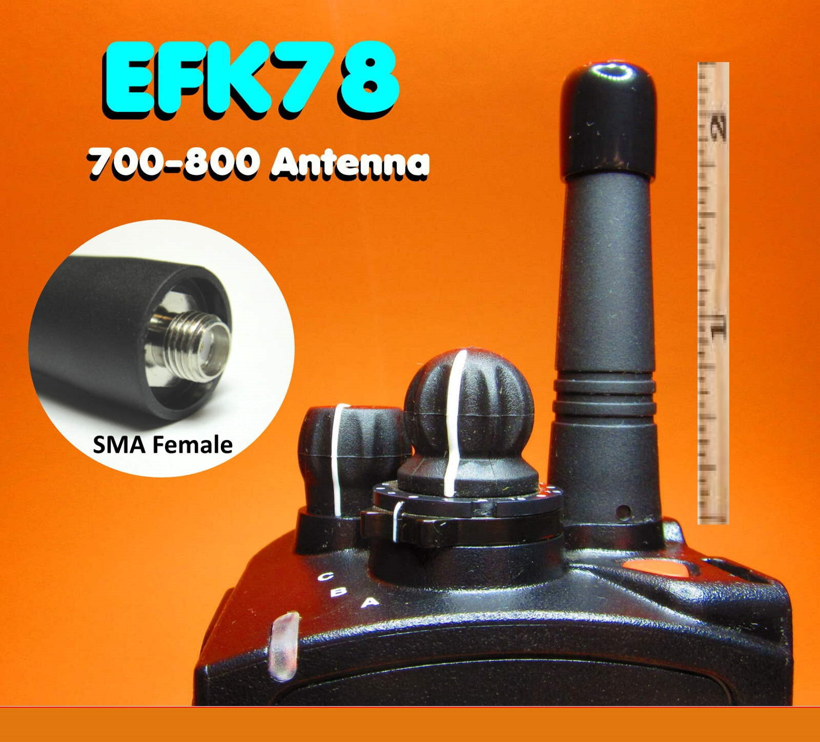 EFK78 2.3" Precision TUNED 700-800 Stubby Antenna Kenwood Viking VP6000 VP6430