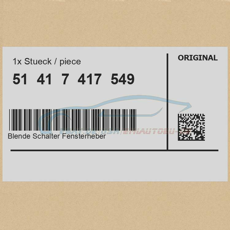 Genuine BMW 51417417549 - Bezel Switch Window Regulator