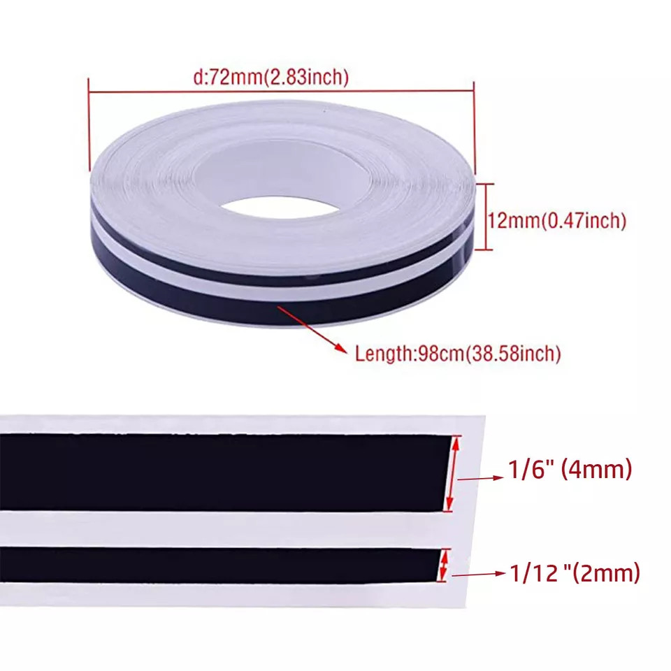 32Feet Vinyl Pinstriping Pin Stripe Double Line Car Tape Decal Sticker 1/6" 1/12
