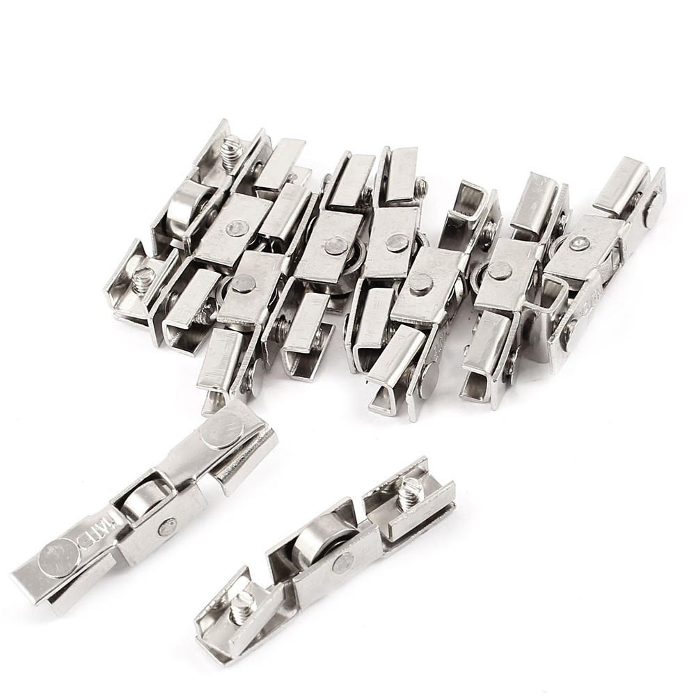10Pcs Silver Tone Hardware Sliding Wardrobe Glass Window Door Roller
