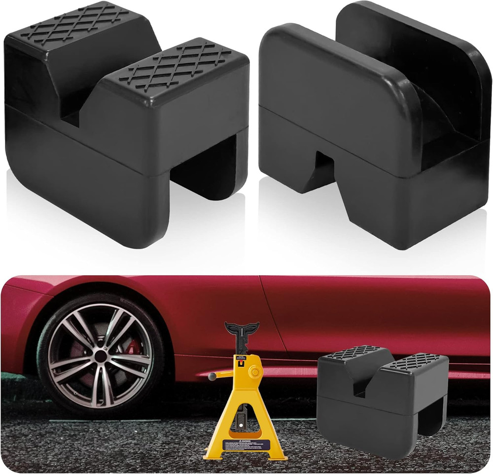 Jack Stand Pads, Universal Rubber Jack Pad Adapter, Rail Pinch Welds Protector,