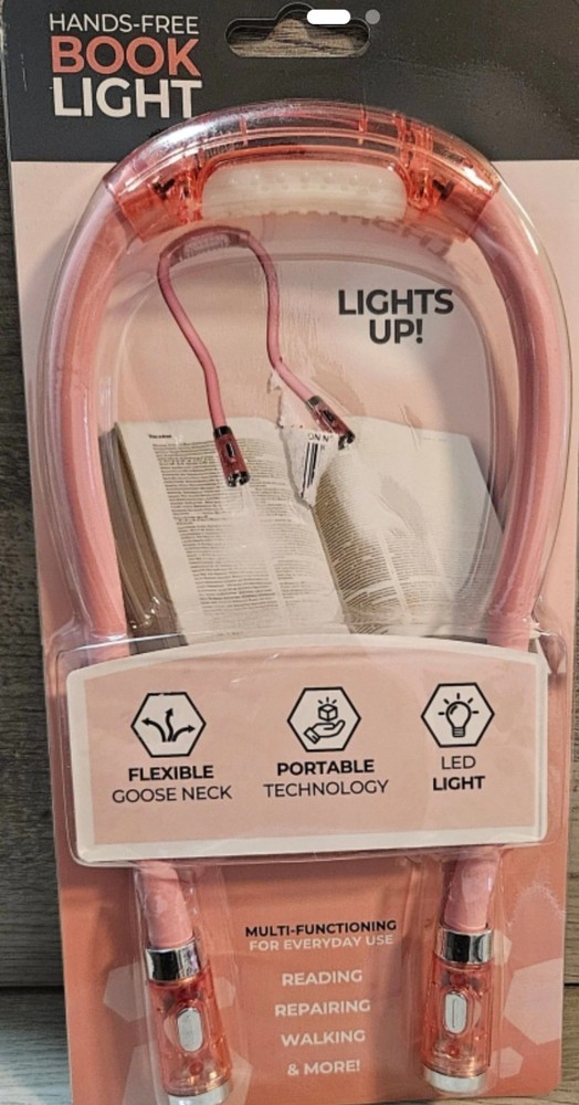 Pink hands free book LED light. Flexible