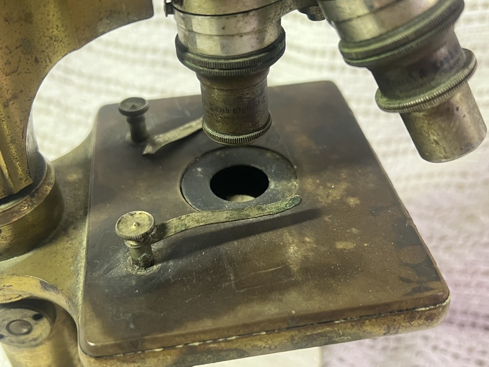Antique Bausch & Lomb Early Microscope Solid Brass !!LOOK!!