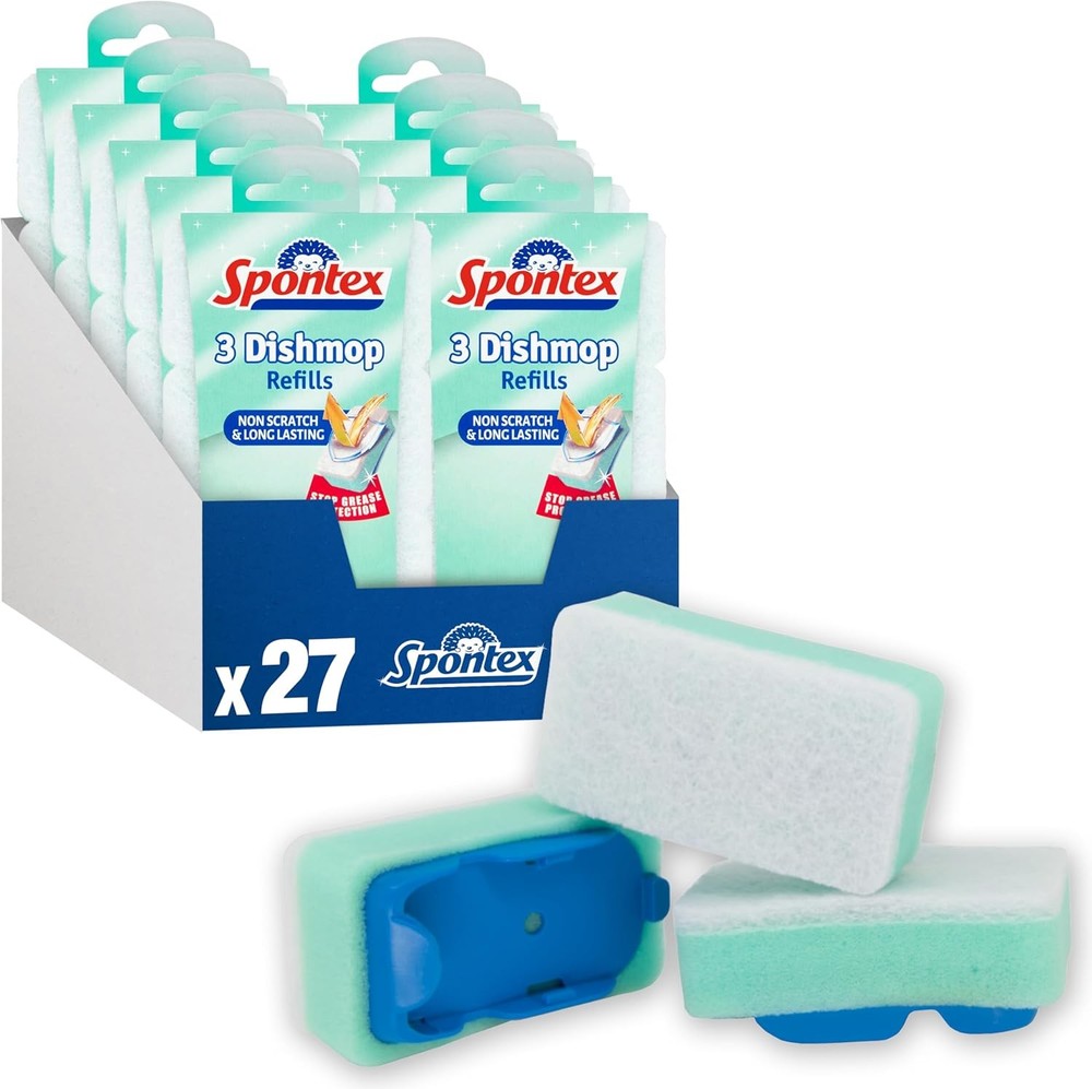 Dishmop Refills Non-Scratch | Strong Replacement Spon Heads for