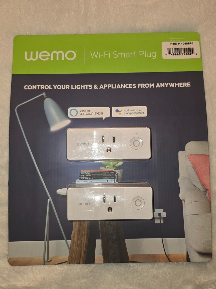 Wemo Mini Wi-Fi Smart Plug 2-pack Works with Alexa Google Assistant Nest