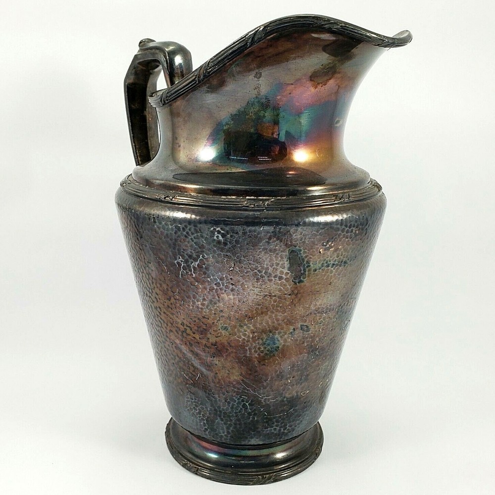 Vintage 1928 Reed & Barton Water Pitcher Hammered Surface Pattern 5585