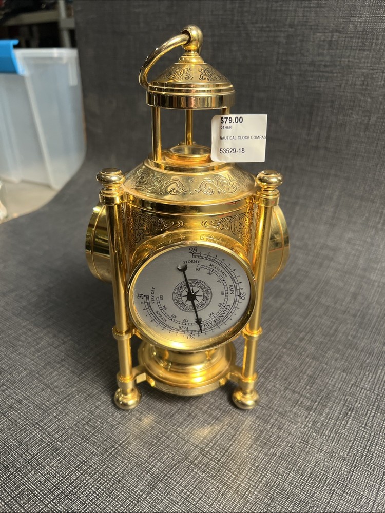 Franklin Mint Meteorological Clock, Barometer, Thermometer & Compass Weather