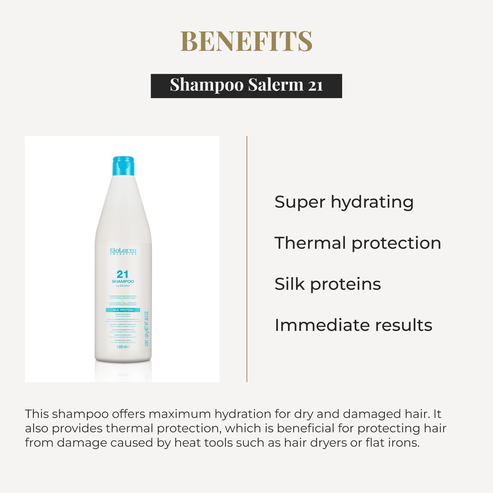 Salerm - Hydrating Shampoo 21 Silk Protein - 1000 ml