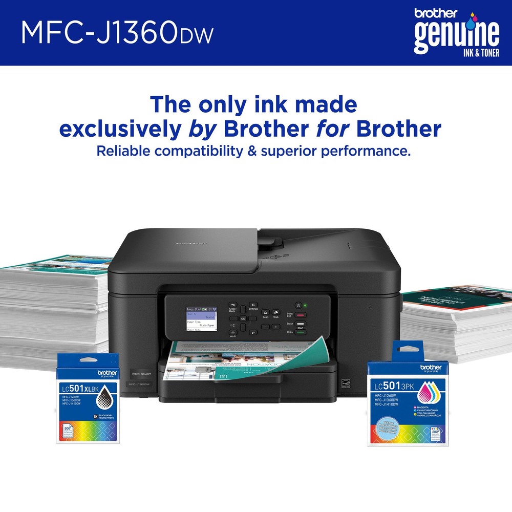 Brother - Work Smart 1360 Wireless All-in-One Refresh Subscription Eligible I...