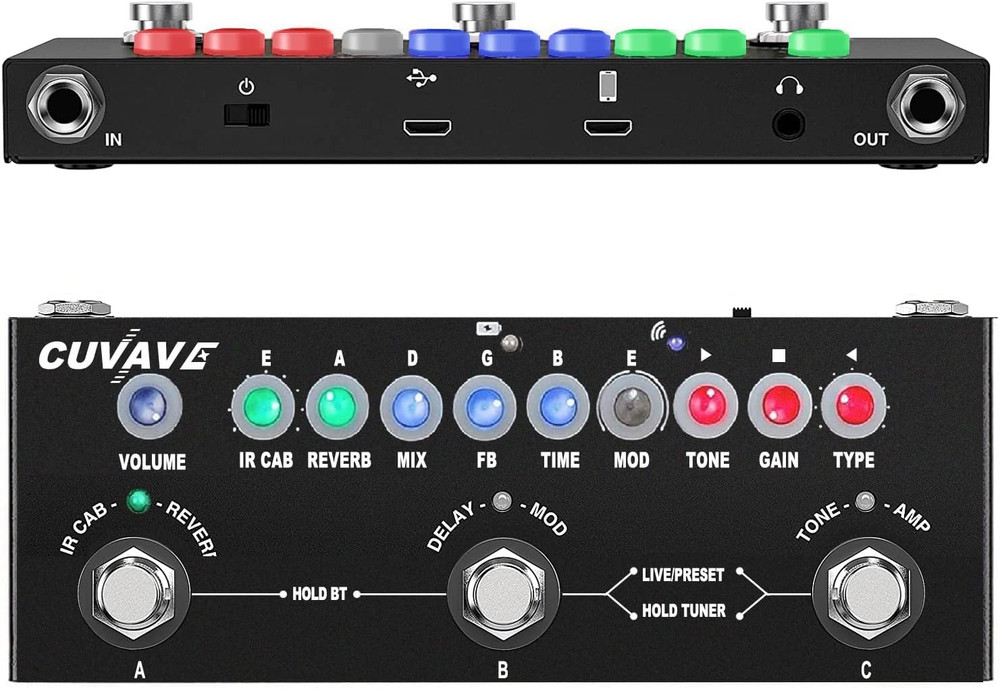 Multi Effects Guitar Pedal,Cube Baby Guitar Multi Effects Pedal Delay Chorus Pha