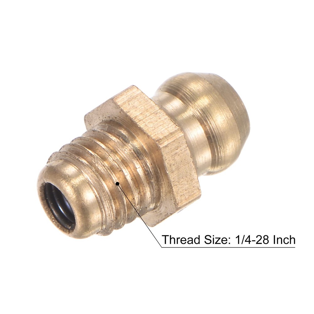 Brass Straight Grease Fitting 1/4-28 Thread 8mm Width Hydraulic