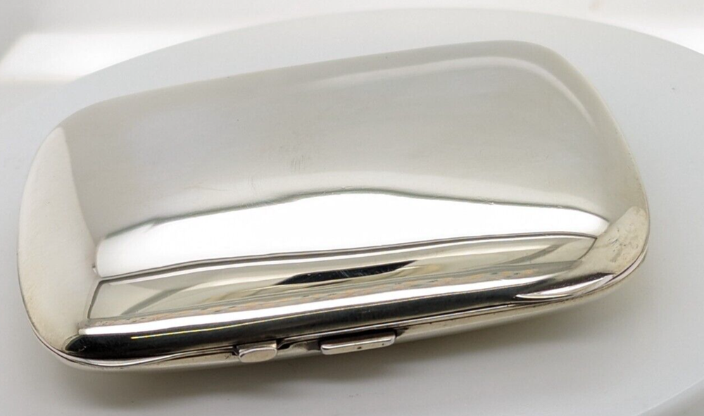 Silver Cigarette Case with Concealed Erotic Enamelled Scene