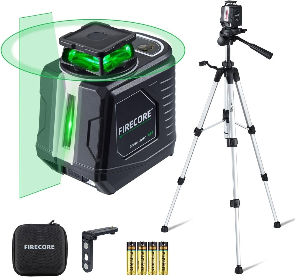 Laser Level with Tripod, Firecore 360° Self Leveling Laser Level with Pulse Mod