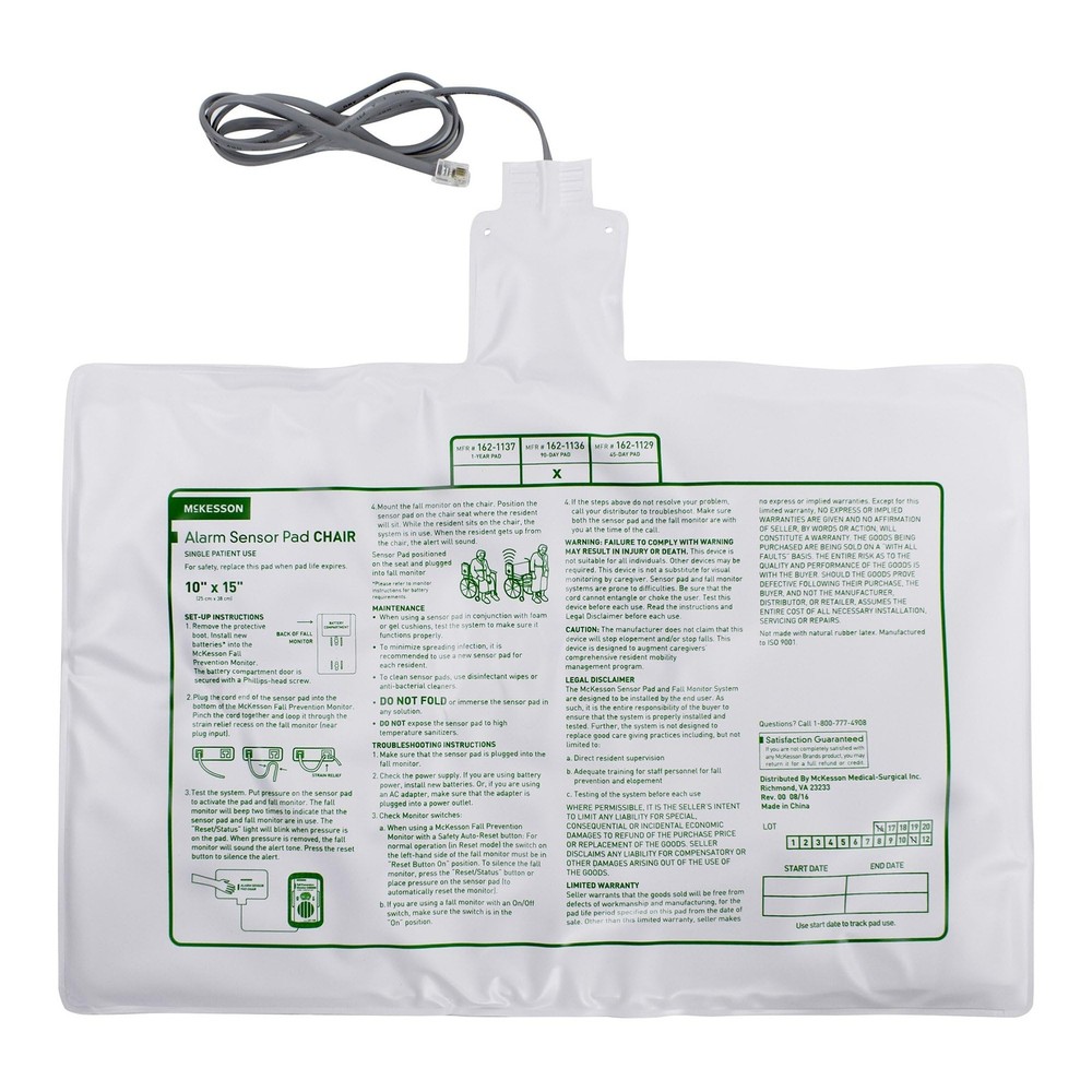 McKesson Alarm Sensor Pad for Chairs, Weight Sensitive, use with Fall...