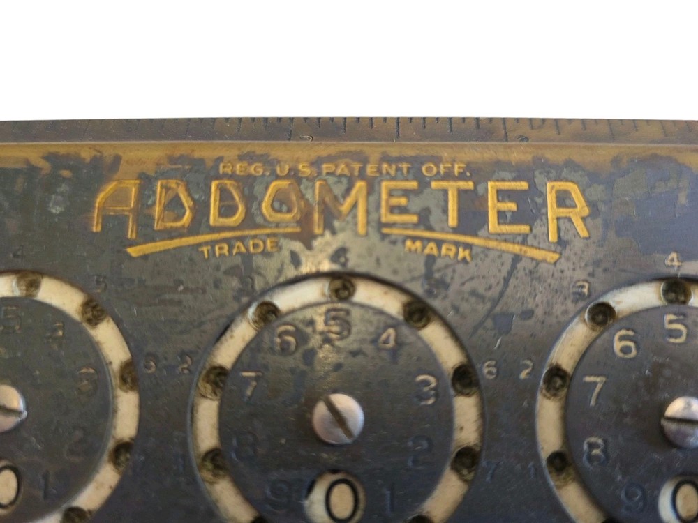 Vintage Addometer Adding Machine With Stylus & 11" Ruler