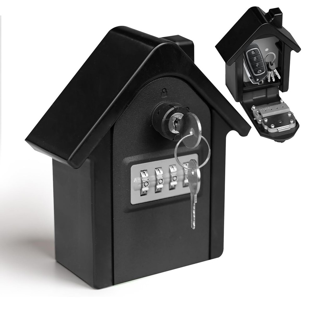 Key Lock Box with Combination lock & Key lock, Portable Large Capacity Key St...